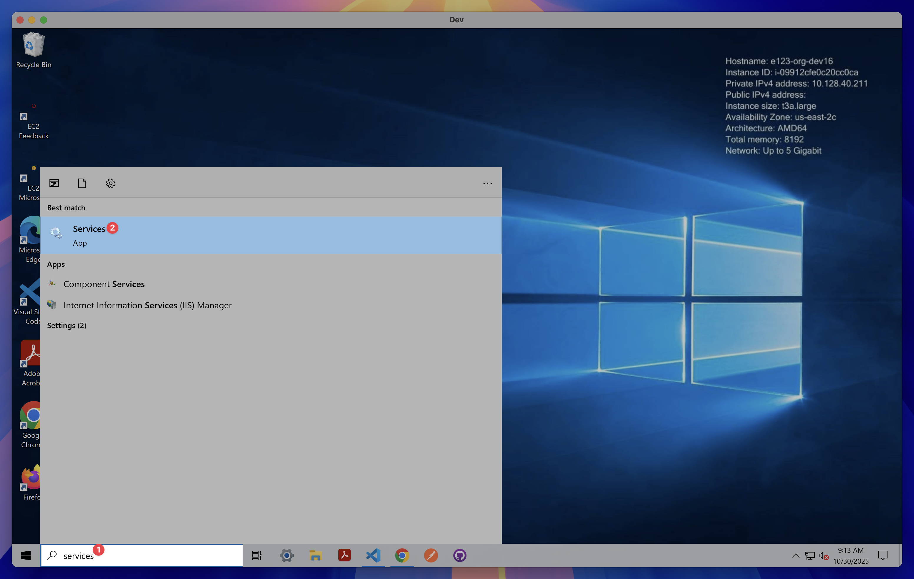 Windows Services Search