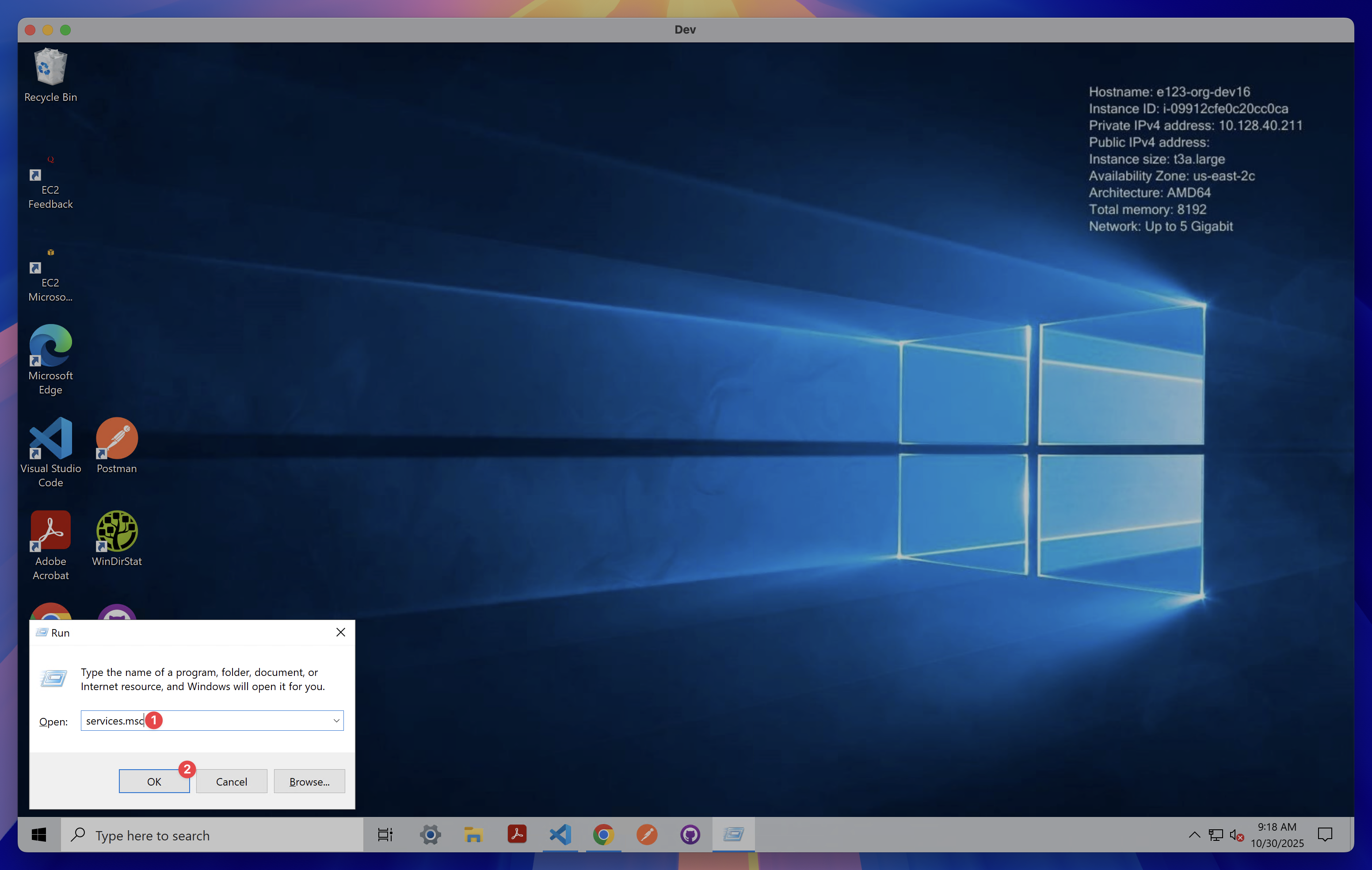 Run Services Command